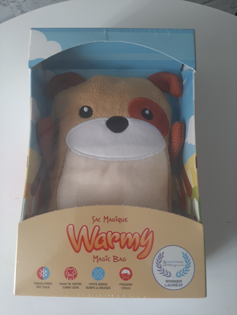 Warm Plush Dog Toy - Cream & Orange Soft Stuffed Animal